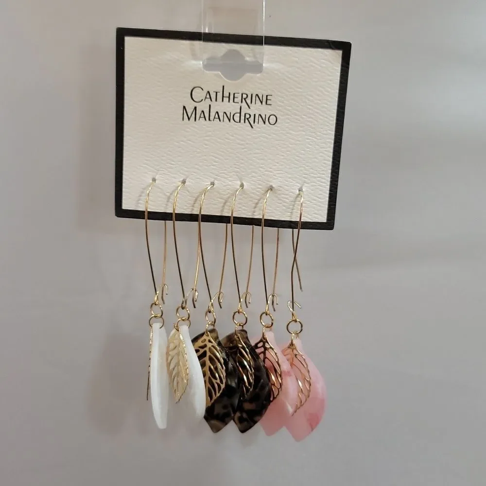 BRAND NEW CATHERINE MALANDRINO 3-PACK EARRINGS PAIRED ON KIDNEY WIRES